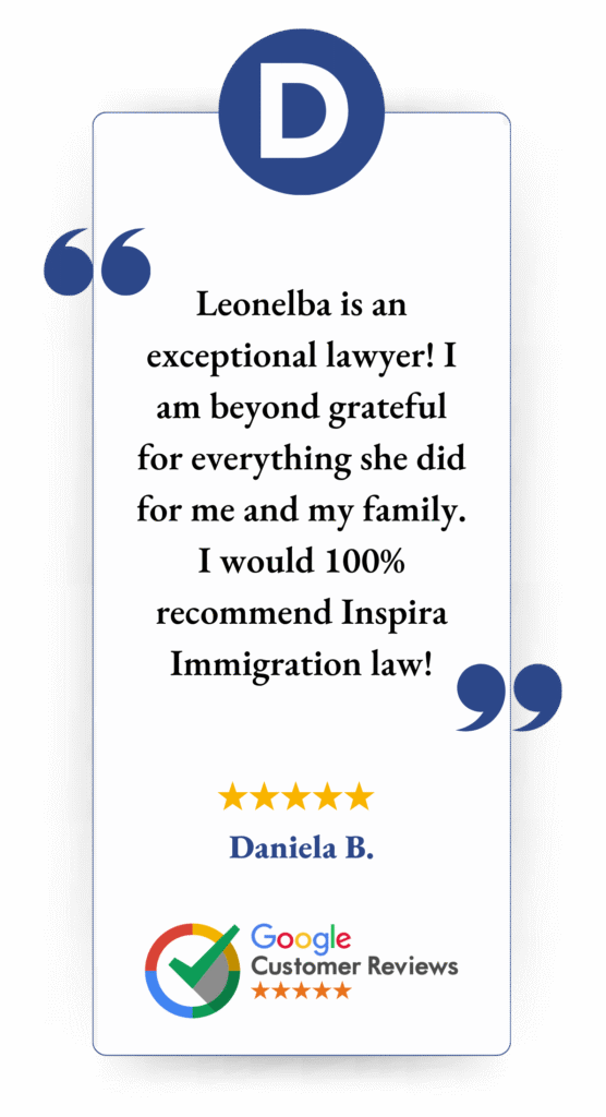 Google Review Daniela En - Inspira Immigration Law