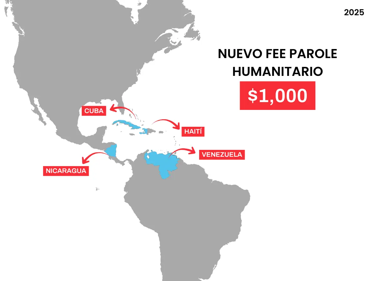 Países afectados por el nuevo cargo del parole humanitario 2025